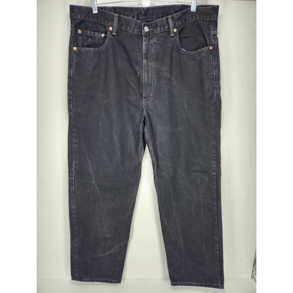 Levi's 550 Black Jeans Mens 42x32 Relaxed Fit‎ Straight Modern Casual Work Denim